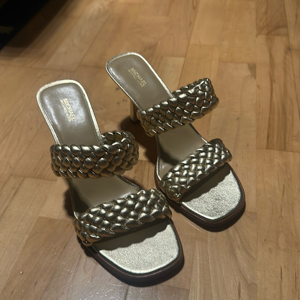 Michael Kors Nadia Metallic Braided Mule
